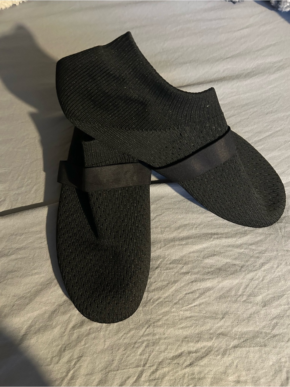 Sangeeson Ballet/Dance Black Knit Slip-On Women's Slippers Sz 7-7.5 NWOT